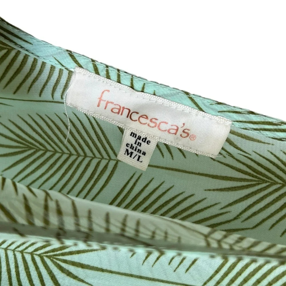 Francesca’s • Palm Leaf Sheer Romper - Picture 6 of 8